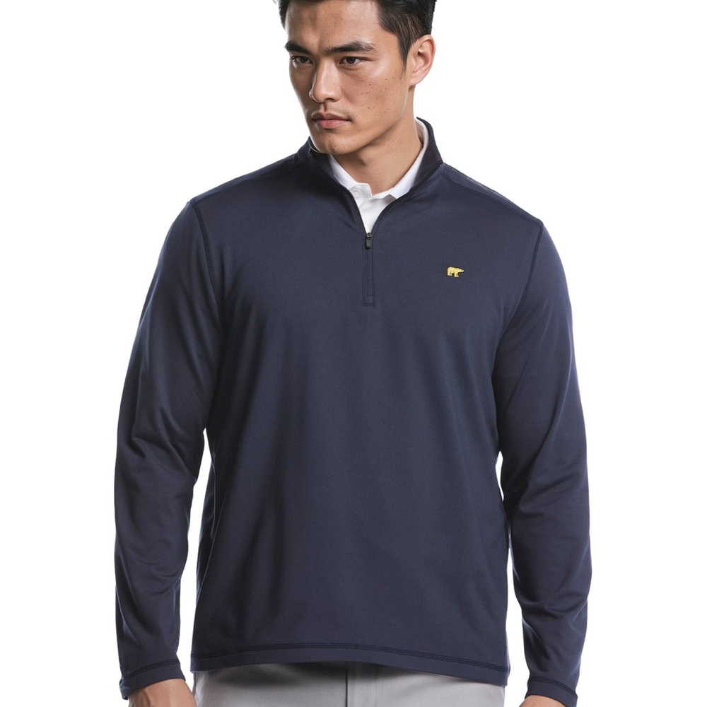 JACK NICKLAUS Golf Navy Blue Quarter Zip Long Sleeve Pullover Men’s Size XL